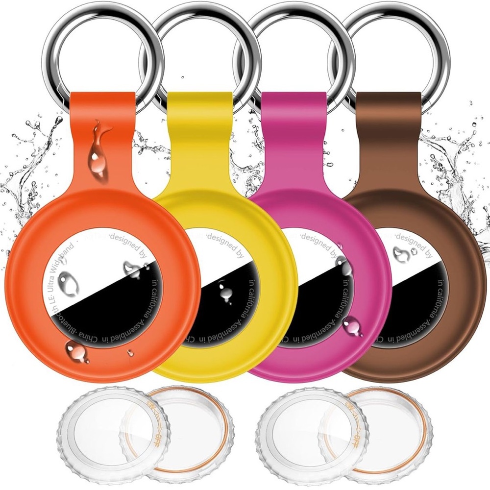 4 Pack AirTag Holder Keychain Waterproof Silicone Case NEW